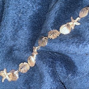 Sterling Silver 925 nautical themed starfish seashell sand dollar bracelet